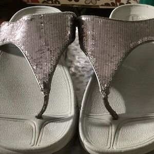 Elegant Silver Sequin Women's Sandals